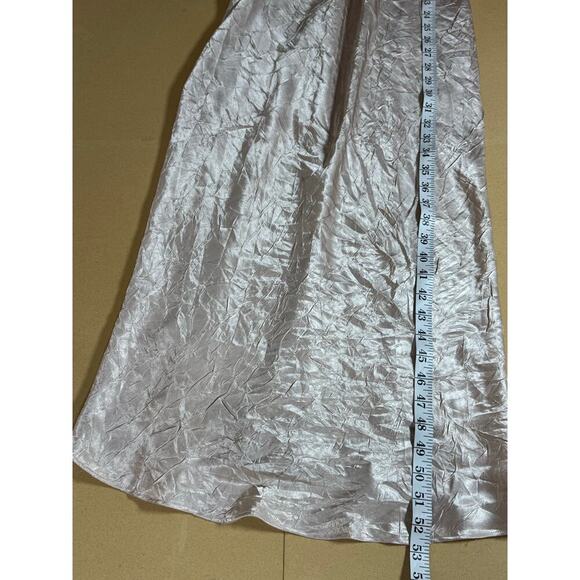 Vintage Crinkle Satin Spaghetti Strap Slip Midi Dress 90s Y2K Plus Size 1X - Picture 8 of 8